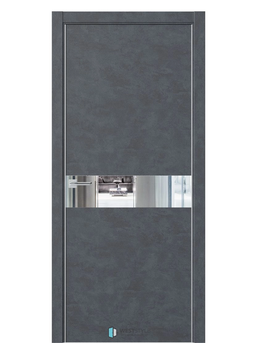 Межкомнатная дверь WestStyle Industrial IN1 ДО Зеркало Бетон маренго